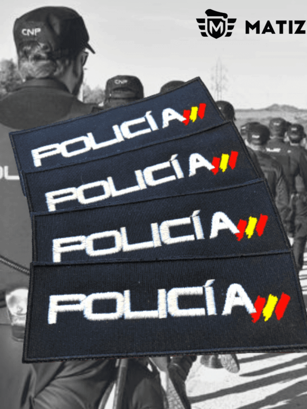 Parche bordado para chaleco de la Policía Nacional (pecho).